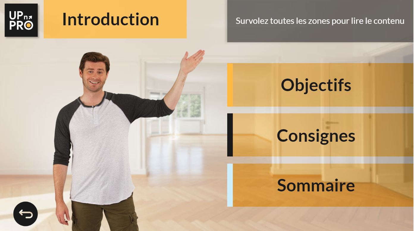 Screen de la formation initiale DPE Up n'PRO- elearning (introduction)