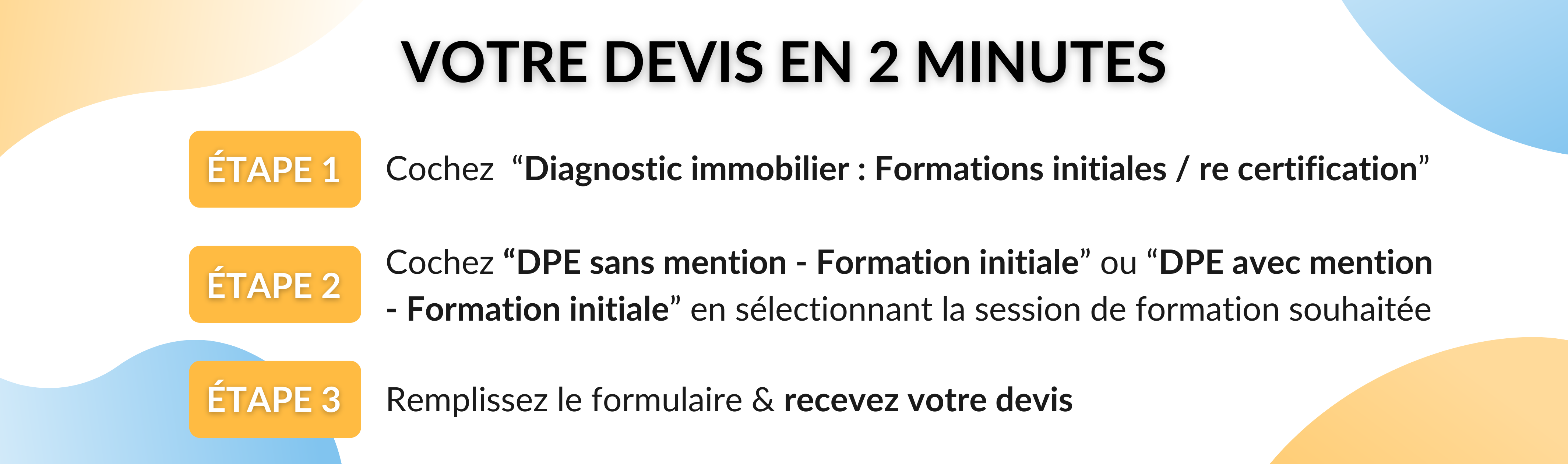 Demander un devis formations initiales DPE avec et sans mention : les étapes